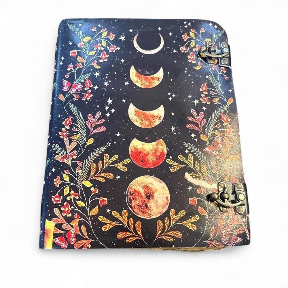 Handmade Moon Phase Witch Grimoire Journal